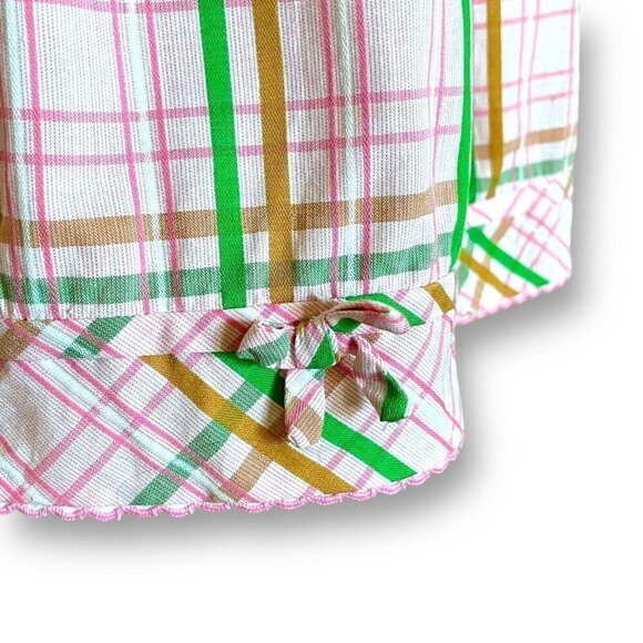 Vintage 1950s Womens Pink Plaid Dress Sz S Gassmann Switzerland Bow Detail Tween - Picture 6 of 9